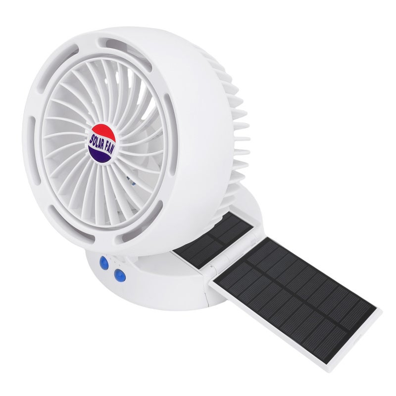 Solar Camping Fan: 5200mAh Rechargeable Battery, Long Battery Life - Multi-Angle Adjustable Solar Fan With Light for Outdoor Camping, Power Outages, Travel - Image 3