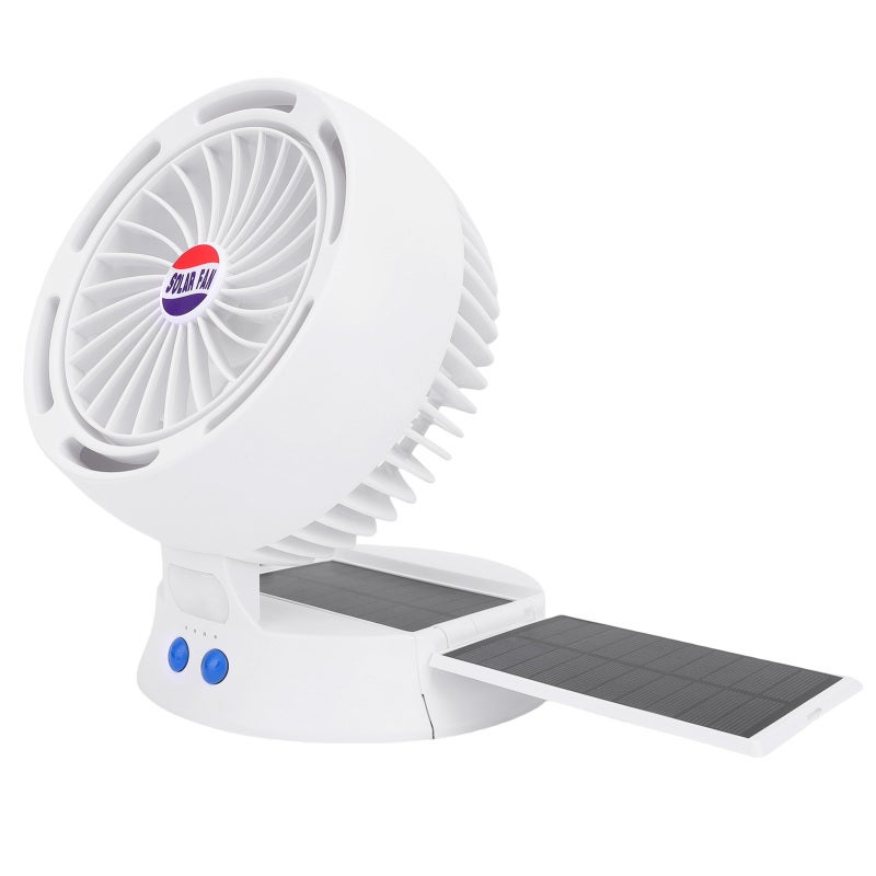 Solar Camping Fan: 5200mAh Rechargeable Battery, Long Battery Life - Multi-Angle Adjustable Solar Fan With Light for Outdoor Camping, Power Outages, Travel - Image 5