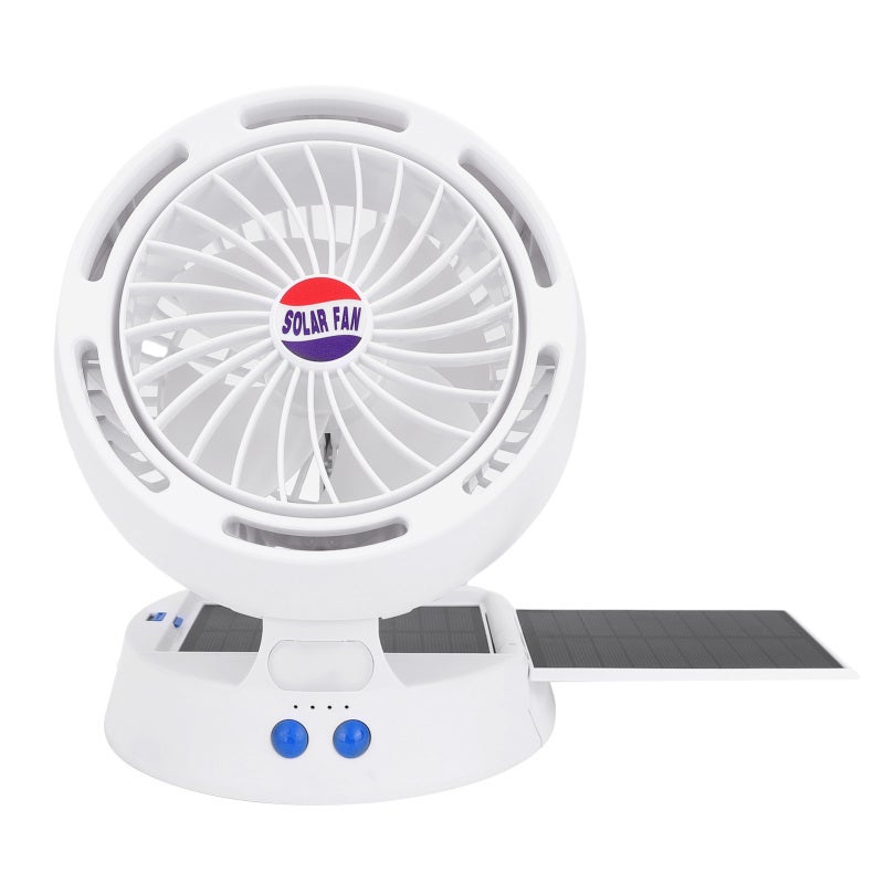 Solar Camping Fan: 5200mAh Rechargeable Battery, Long Battery Life - Multi-Angle Adjustable Solar Fan With Light for Outdoor Camping, Power Outages, Travel - Image 2
