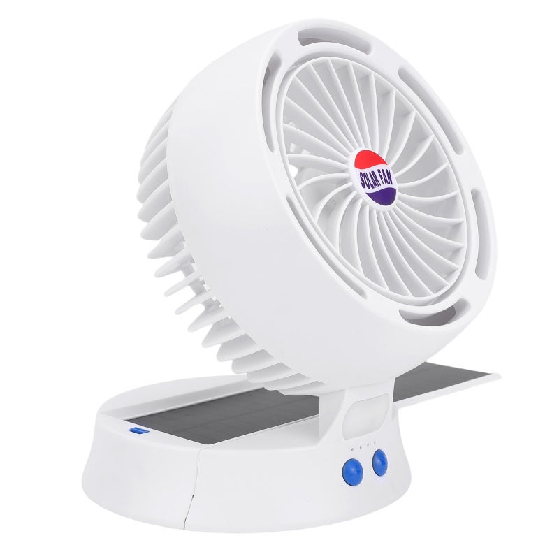 Solar Camping Fan: 5200mAh Rechargeable Battery, Long Battery Life - Multi-Angle Adjustable Solar Fan With Light for Outdoor Camping, Power Outages, Travel - Image 4