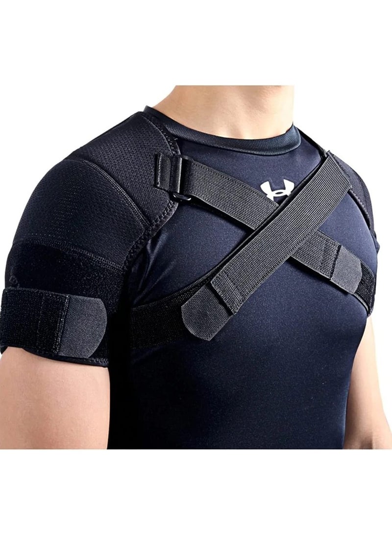 Yanyoshop Double Shoulder Support Belt, Sports Rotator Cuff Support Belt, Adjustable Cross Compression Bandage, for Back Pain Relief - Image 1