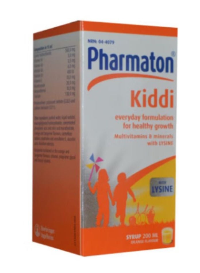 Pharmaton Kiddi Multi Vitamins Minerals With Lysine Syrup