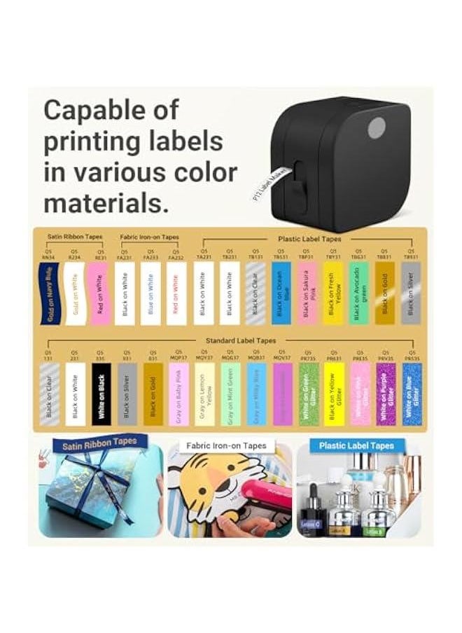 Label Maker - Label Maker Machine with Tape P12, Portable Bluetooth Label Printer Handheld Built-in Cutter Small Label Maker, Mini Thermal Transfer Printer with Template for Product Organizing