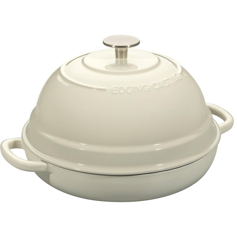 EDGING CASTING Enameled Cast Iron Dutch Oven Pot with Lid, Round Bread Oven for Homemade Sourdough Bread Baking, 6 Quart, White - Image 4
