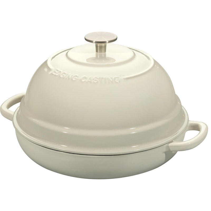 EDGING CASTING Enameled Cast Iron Dutch Oven Pot with Lid, Round Bread Oven for Homemade Sourdough Bread Baking, 6 Quart, White - Image 2