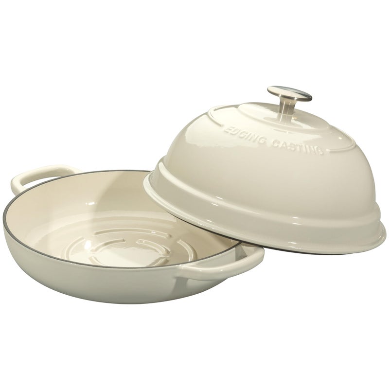 EDGING CASTING Enameled Cast Iron Dutch Oven Pot with Lid, Round Bread Oven for Homemade Sourdough Bread Baking, 6 Quart, White - Image 5
