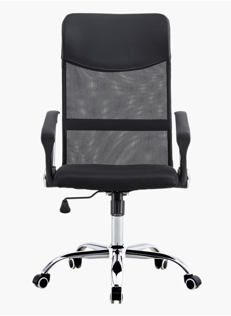 Ergonomic Office Chair Comfortable Mid Back Mesh Chair with Armrests, Adjustable Height, Swivel Chair, 360° Rotatable with Wheels Black