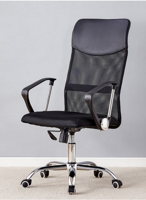 Ergonomic Office Chair Comfortable Mid Back Mesh Chair with Armrests, Adjustable Height, Swivel Chair, 360° Rotatable with Wheels Black