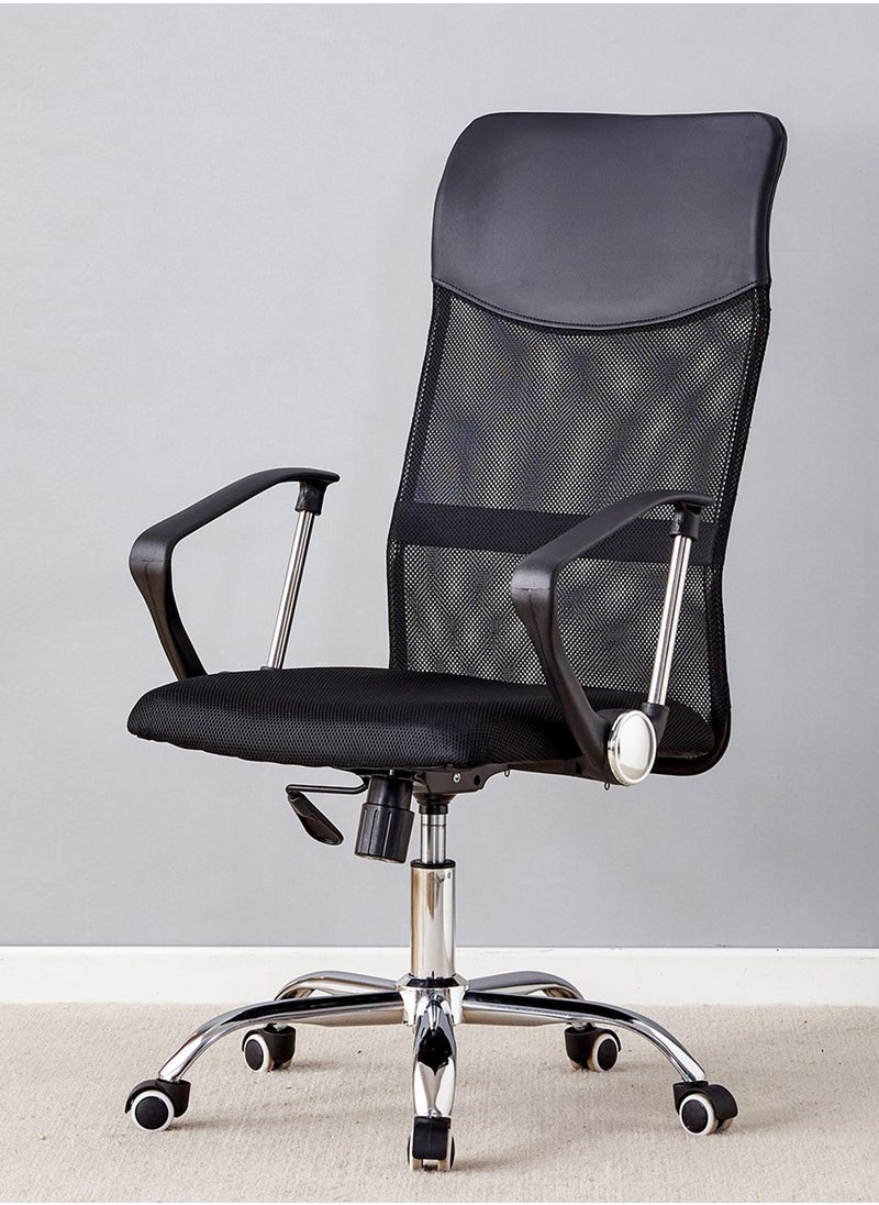 Ergonomic Office Chair Comfortable Mid Back Mesh Chair with Armrests, Adjustable Height, Swivel Chair, 360° Rotatable with Wheels Black