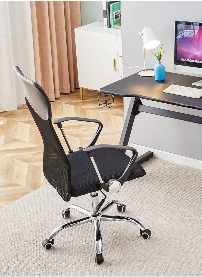 Ergonomic Office Chair Comfortable Mid Back Mesh Chair with Armrests, Adjustable Height, Swivel Chair, 360° Rotatable with Wheels Black