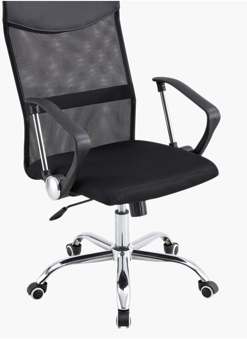 Ergonomic Office Chair Comfortable Mid Back Mesh Chair with Armrests, Adjustable Height, Swivel Chair, 360° Rotatable with Wheels Black