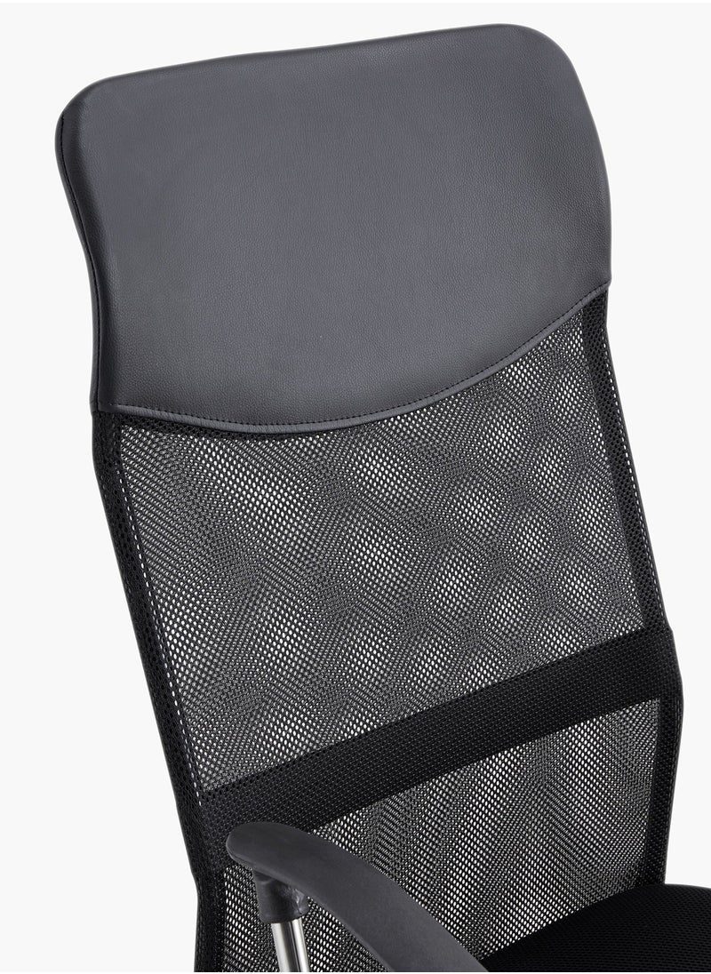 Ergonomic Office Chair Comfortable Mid Back Mesh Chair with Armrests, Adjustable Height, Swivel Chair, 360° Rotatable with Wheels Black