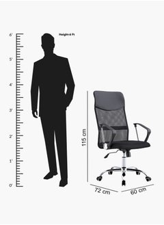 Ergonomic Office Chair Comfortable Mid Back Mesh Chair with Armrests, Adjustable Height, Swivel Chair, 360° Rotatable with Wheels Black - pzsku/Z831B3F1AEA7596837F29Z/45/_/1736950219/d81a1615-42c5-4b1b-b26c-705d163ca427