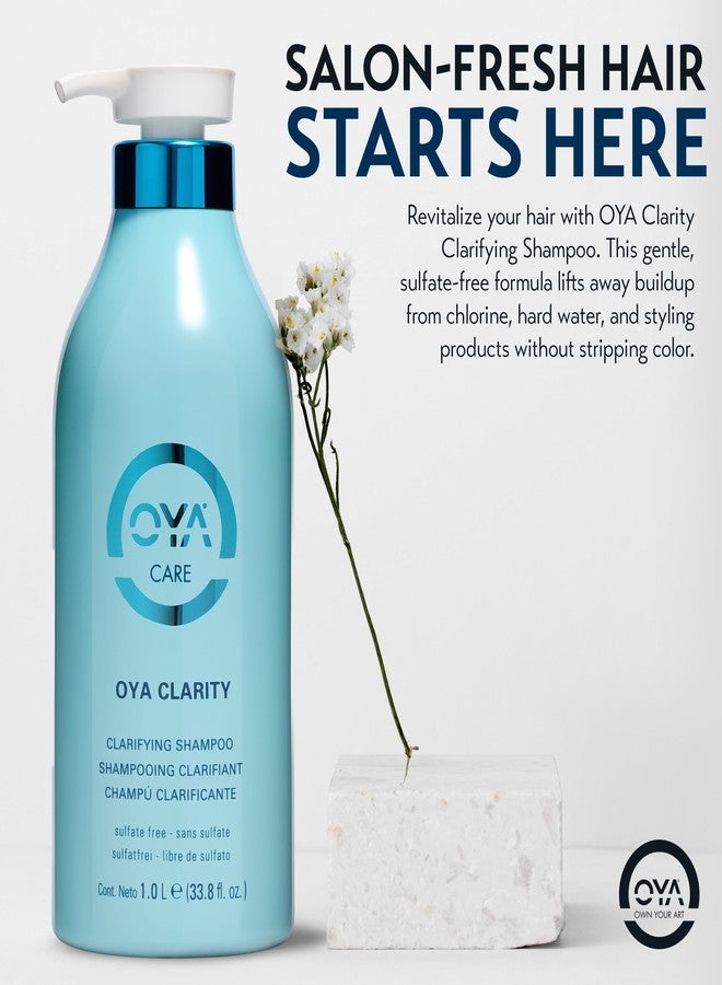 OYA Clarity Clarifying Shampoo - Sulfate Free Cleanser Removes Impurities, Residue & Buildup - Nourishing Formula w/Amino Acids, Sea Kelp & Green Tea - Salon Quality Care for All Hair Types - 33.8 Oz - Image 3