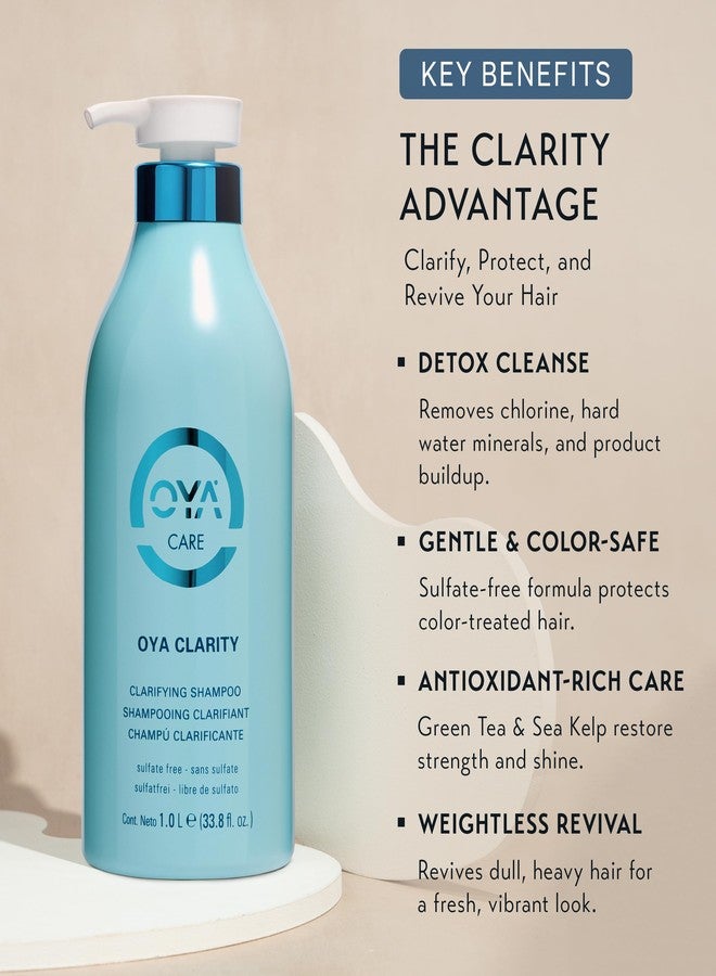 OYA Clarity Clarifying Shampoo - Sulfate Free Cleanser Removes Impurities, Residue & Buildup - Nourishing Formula w/Amino Acids, Sea Kelp & Green Tea - Salon Quality Care for All Hair Types - 33.8 Oz - Image 5