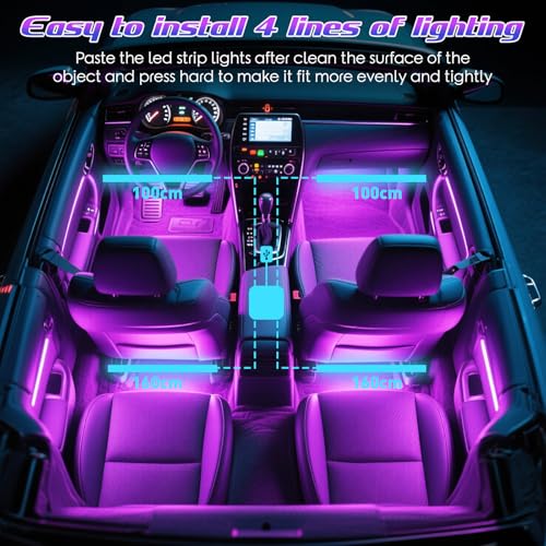 Winzwon Interior Led Lights for Car Accessories for Women Men, Birthday Gifts for Men Him, APP Control with USB Port Music Sync Color Change Lights for Jeep Truck Decor, 12V - Image 5