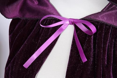 VGLOOK Unisex Adults Hooded Cloak Velvet Cape for Halloween Cosplay Costumes 59 inch Purple - Image 5