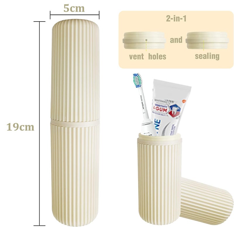 Oceanevo 9 Pcs Packing Cubes, Travel Luggage Organizer for Men and Women, Toiletry Bag, Packing Cubes for Travel With Tooth Brush Holder- Set of 9 - Beige - Image 3
