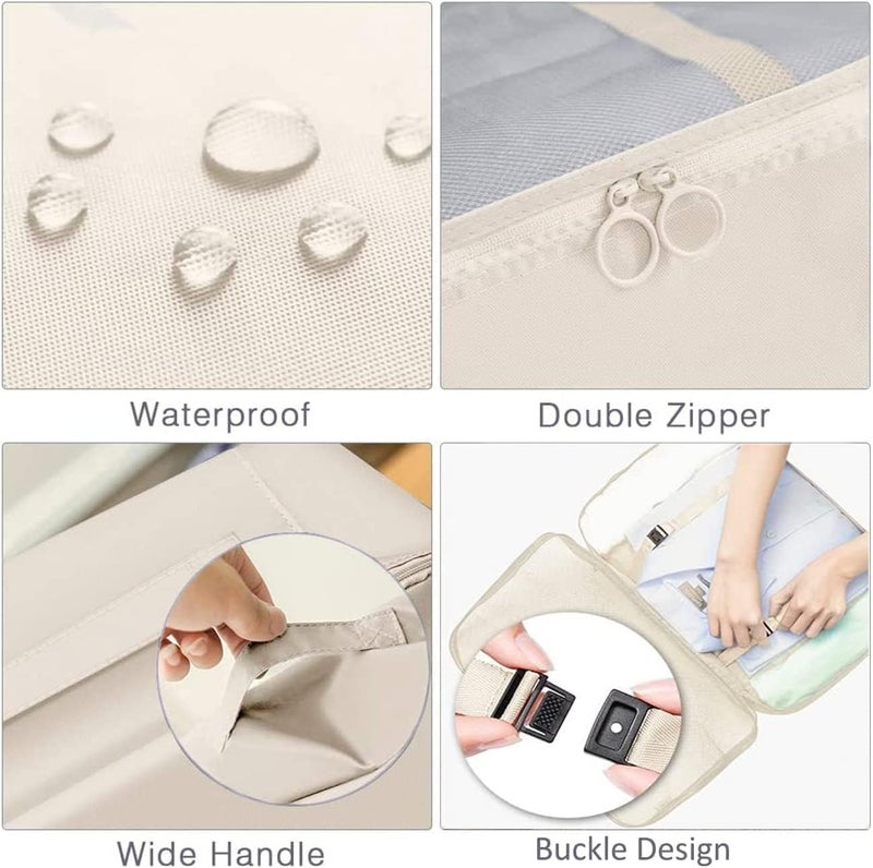 Oceanevo 9 Pcs Packing Cubes, Travel Luggage Organizer for Men and Women, Toiletry Bag, Packing Cubes for Travel With Tooth Brush Holder- Set of 9 - Beige - Image 4