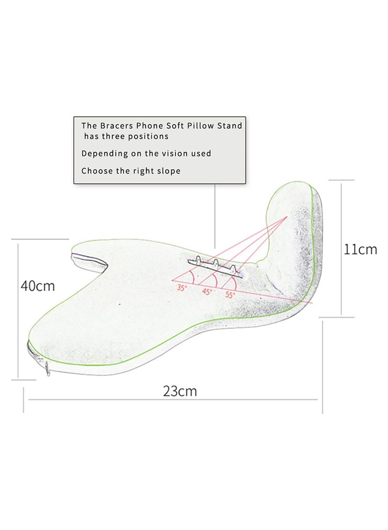 General Angled Soft Pillow Pad Holder for Tablets, iPads, Mobile Phones, eReaders, Books, Magazines up to 12.9’ Pad  - Image 5