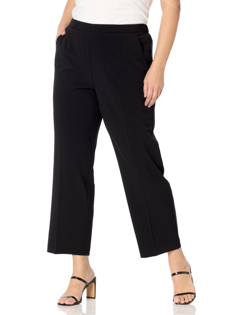 Briggs New York Plus Size Pull on Dress Pant Average & Short Length, Black, 20W - Image 1