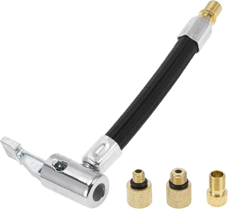 A ABSOPRO Tyre Inflator Extension Tube with Thread Adapters - 4.72 Inch Durable Air Compressor Hose - Image 1