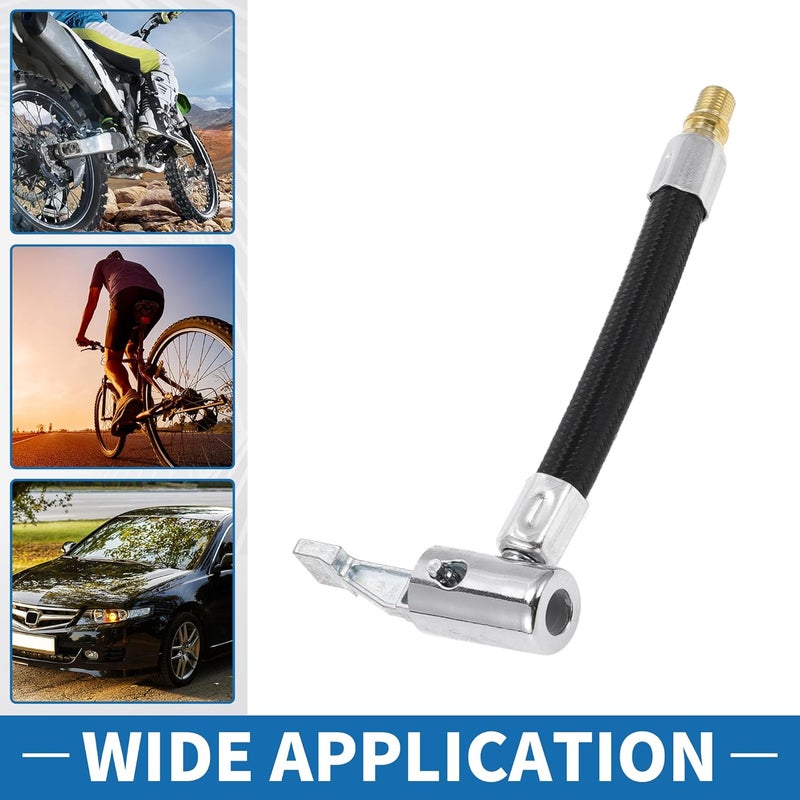 A ABSOPRO Tyre Inflator Extension Tube with Thread Adapters - 4.72 Inch Durable Air Compressor Hose - Image 2