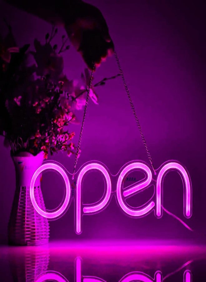 VNDRA® Purple OPEN Neon Sign for Shop Window, Ultra Bright LED Storefront Display Sign Board for Business | Plug-in Neon Light for Cafe, Restaurant, Salon & Retail Stores | Energy Efficient - Image 1