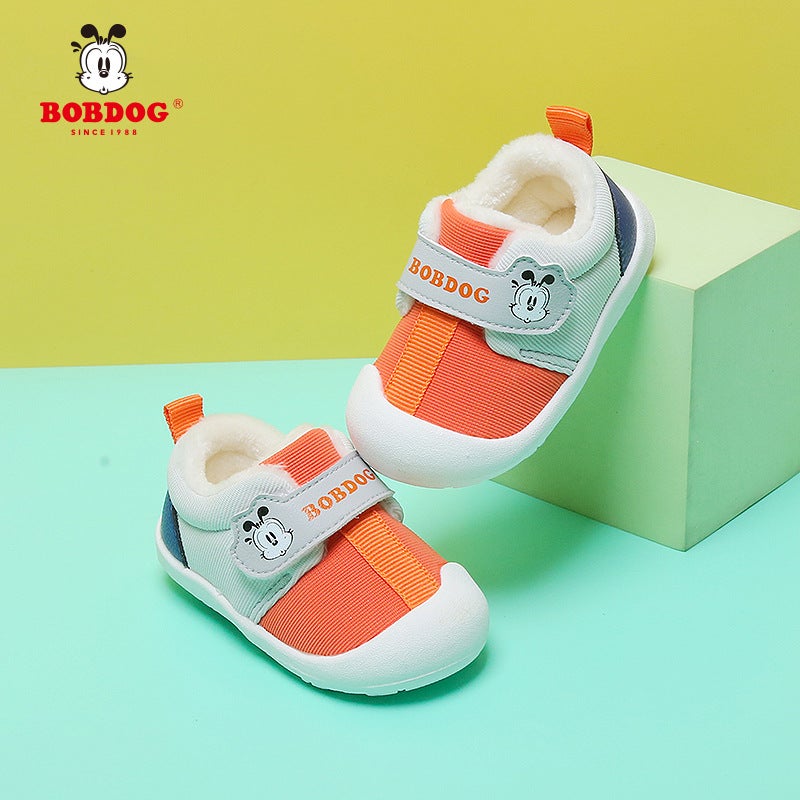 Babu Beans Two Cotton Shoes Winter Male Baby Toddler Shoes Fleece-Lined Thick Baby Functional Shoes Non-Slip Warm Girls - Image 5