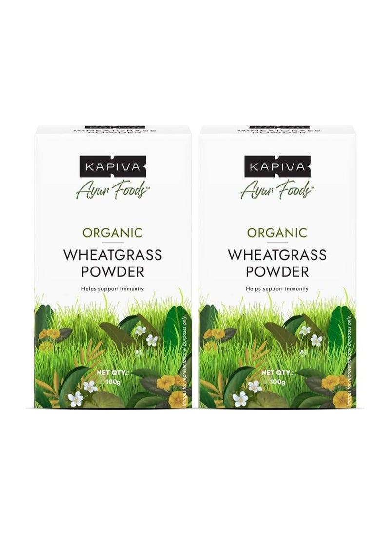 Kapiva - Organic Wheatgrass Powder 100g Pack Of 2 Usda Organic Certified Detox Your Body Improve Your Immunity - Image 1