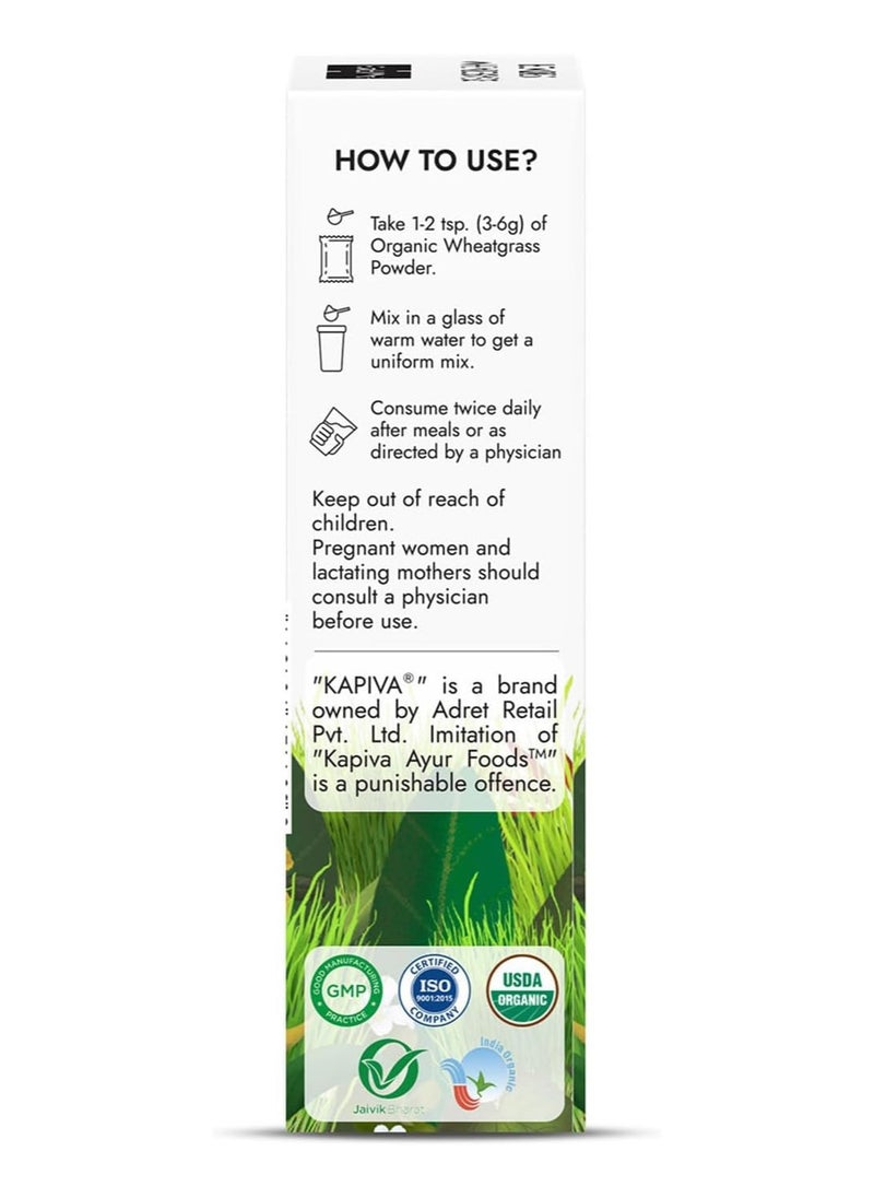 Kapiva - Organic Wheatgrass Powder 100g Pack Of 2 Usda Organic Certified Detox Your Body Improve Your Immunity - Image 1