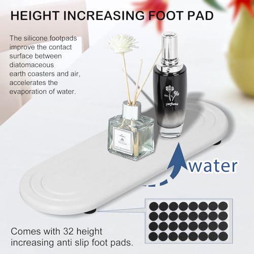 Lyxel 2PCS Water Absorbing Stone Tray, Fast Drying Diatomite Stone Sink Tray, Water Absorbent Diatomite Coasters, Stones Soap Trays for Kitchen Sink, Bathroom Counter Hand Soap Dish & Holders - Image 2