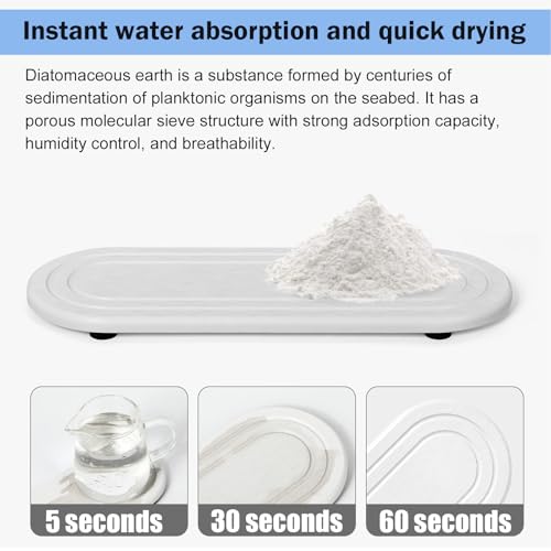 Lyxel 2PCS Water Absorbing Stone Tray, Fast Drying Diatomite Stone Sink Tray, Water Absorbent Diatomite Coasters, Stones Soap Trays for Kitchen Sink, Bathroom Counter Hand Soap Dish & Holders - Image 4