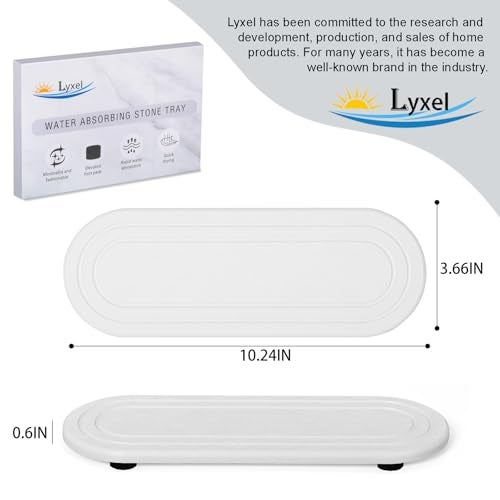 Lyxel 2PCS Water Absorbing Stone Tray, Fast Drying Diatomite Stone Sink Tray, Water Absorbent Diatomite Coasters, Stones Soap Trays for Kitchen Sink, Bathroom Counter Hand Soap Dish & Holders - Image 3