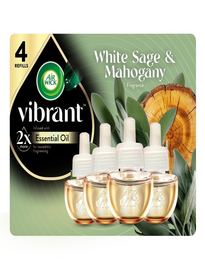 Air Wick Vibrant Plug-In Scented Oil Refills, 4 Count, White Sage & Mahogany, Air Fresheners, Essential Oils - Image 1