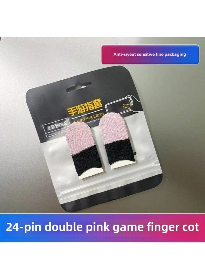 Breathable Sweat-proof Finger Cover Silver Double Color Hand Swim Finger Cover Sensitive And Durable One Finger Chicken Eating Artifact Fit Not Tight-Product Color:Pink Black Double Spell (silver Fiber)  - Image 1