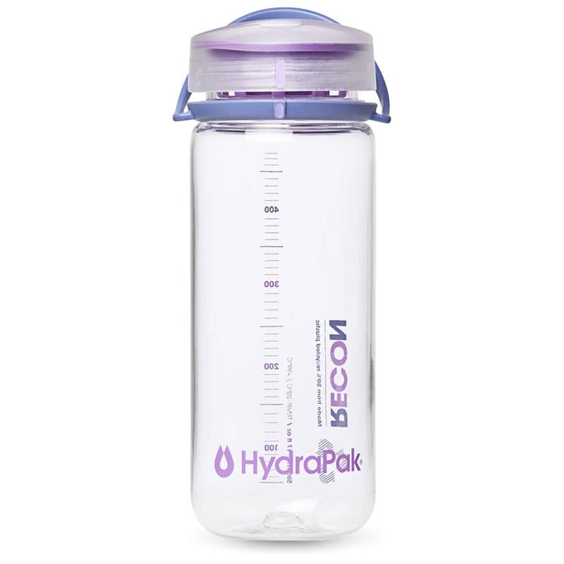 HydraPak RECON - 50% Recycled Plastic Water Bottle  Eco Friendly & BPA Free  Smooth Flow Twist Cap  Easy Carry (500 ml  Clear/Iris & Violet) - Image 1