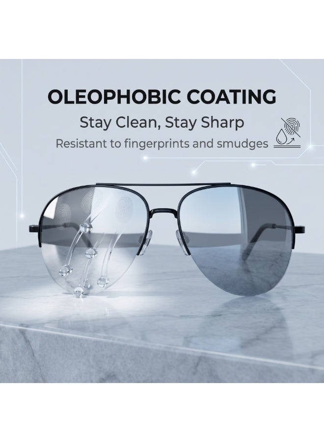 Classic Double Beam Metal Aviator Sunglasses, Fashion Gray Mirror Lens Eyewear for Men Women, Outdoor Driving Beach Travel Vacation Glasses with Storage Case & Cleaning Cloth - Image 3