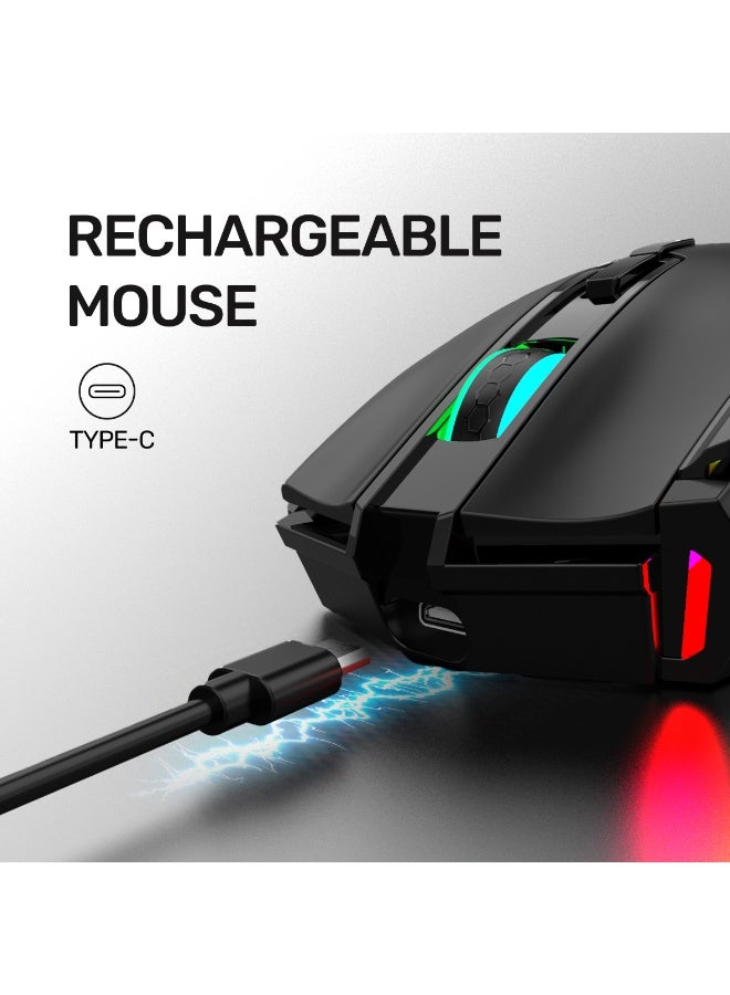 Arizone AM-06 Professional 6D Wireless Mouse with One-Click Desktop Access black - Image 5