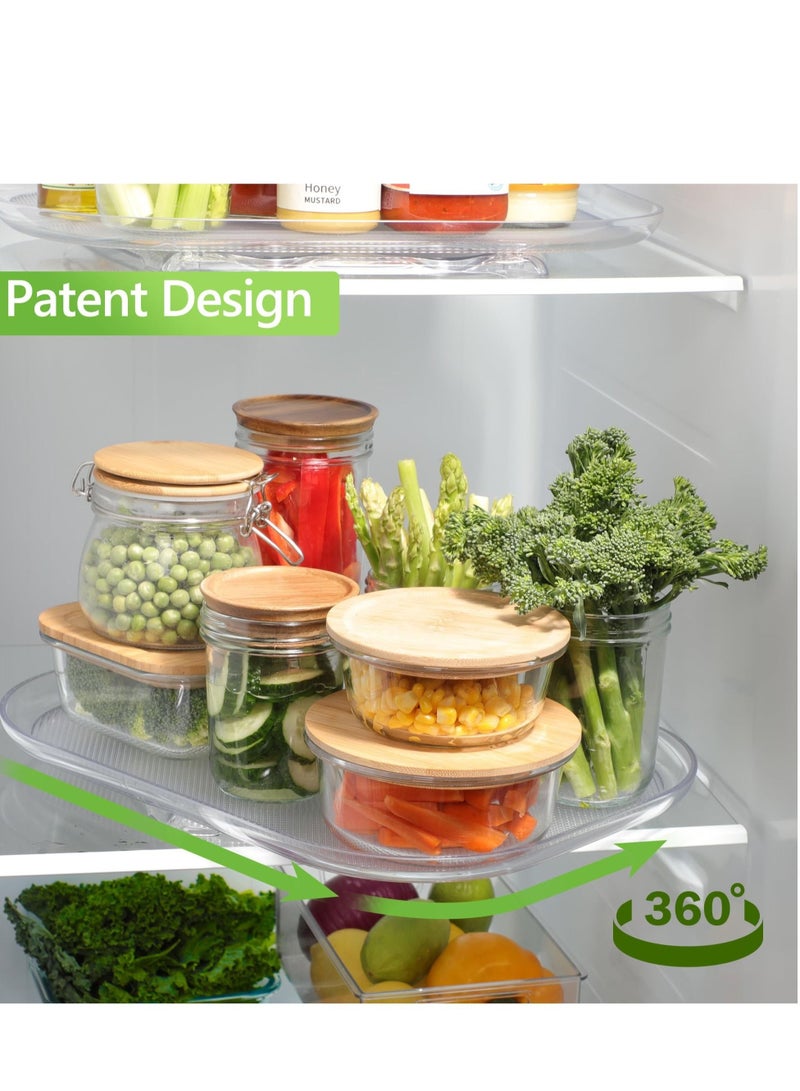 Refrigerator Turntable Organizer, Clear Rectangular Fridge Organizer Storage for Kitchen Pantry Cabinet Fridge Undersink,Cabinet, Table, Pantry, Kitchen, Countertop - Image 5