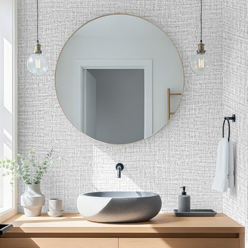 Vinjiasin Grasscloth Peel and Stick Wallpaper Vintage Textured Contact Paper Grasscloth Self Adhesive Removable Wall Paper for Bedroom Cabinets Drawers Covering (15.7" x 78.7") - Image 3