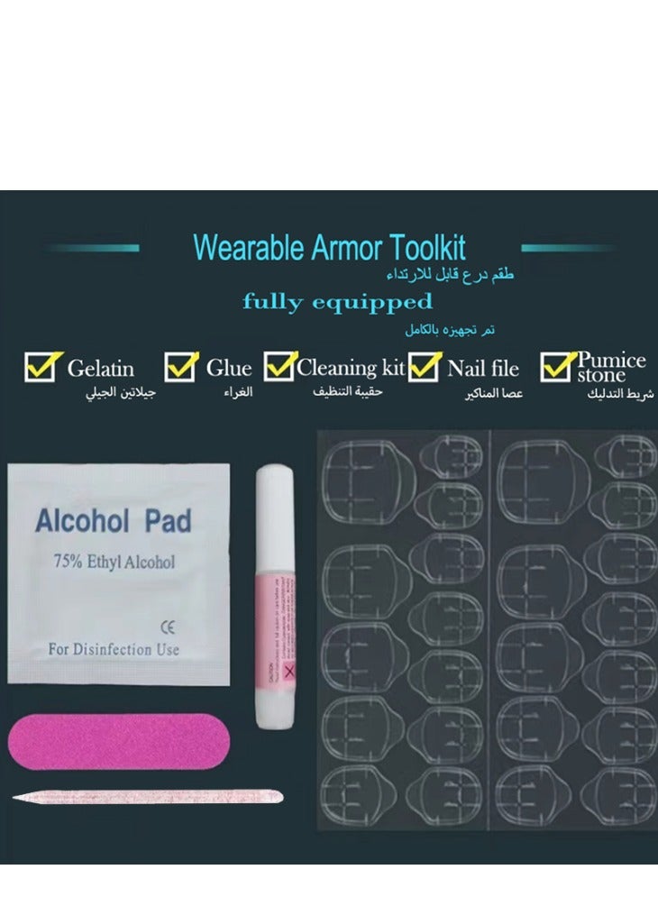 جوسكوين أظافر لاصقة جاهزة، 24 قطعة، أظافر صناعية ذات حافة فرنسية جاهزة للاستخدام تتميز بتصاميم أزهار بيضاء بسيطة، أظافر مزيفة ومنعشة وجذابة لمانيكير أنيق وسهل التطبيق. أظافر أكريليك مع مجموعة غراء. - Image 4