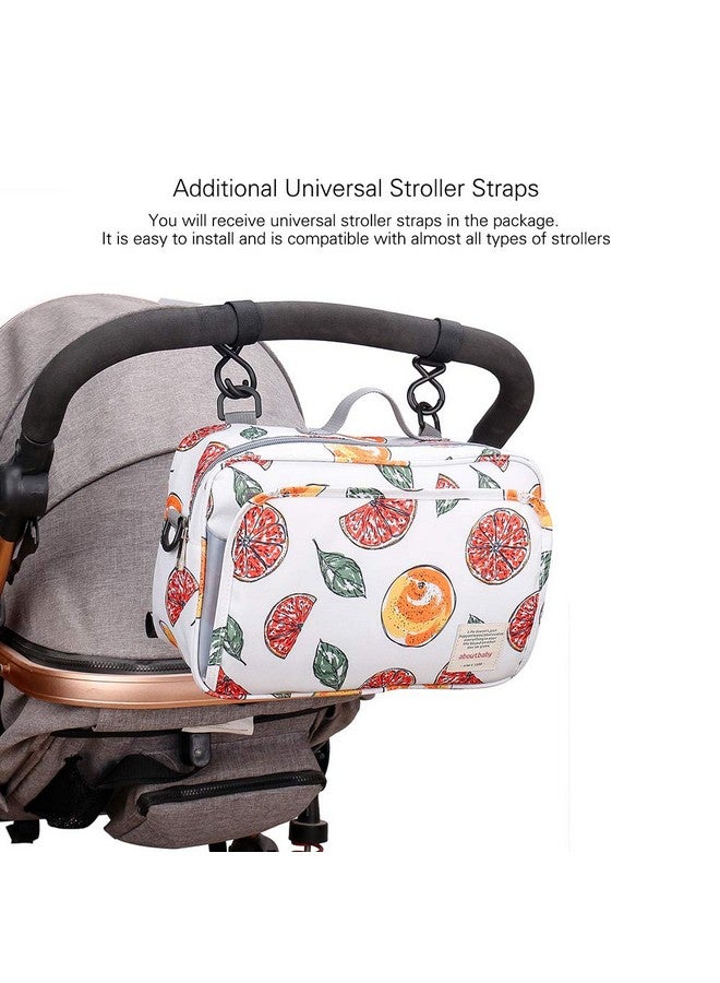 MOMIGO MOMIGO Baby Diaper Caddy Bag - Diaper Caddy Tote Baby Stroller Bag Nursery Storage Bin for Diapers, Wipes & Toys Mini Diaper Bag for Outdoor （Grapefruit） - Image 3