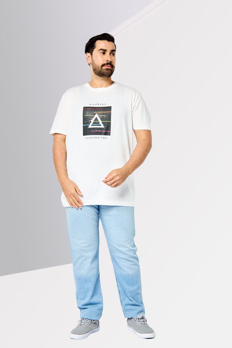 JOHN RICHMOND Men Crew Neck Short Sleeves Graphic Print T-Shirt, White - Image 2