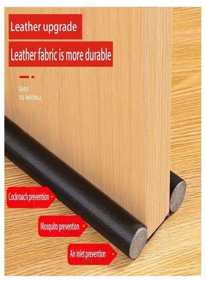 Door Bottom Seal Strip Stopper Weather Stripping Door Seal Blocks Dust Wind Light Noise Winter-Proof Sealing Strip Ideal for Keeping Out Cold Door Seal for Bedroom Kitchen Window Office(Black)  - Image 2
