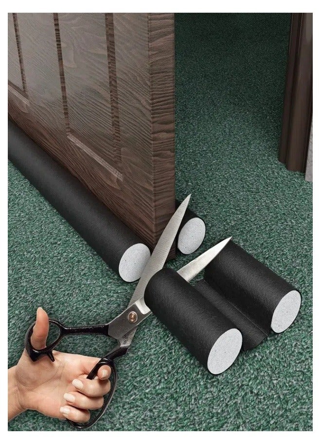 Door Bottom Seal Strip Stopper Weather Stripping Door Seal Blocks Dust Wind Light Noise Winter-Proof Sealing Strip Ideal for Keeping Out Cold Door Seal for Bedroom Kitchen Window Office(Black)  - Image 3