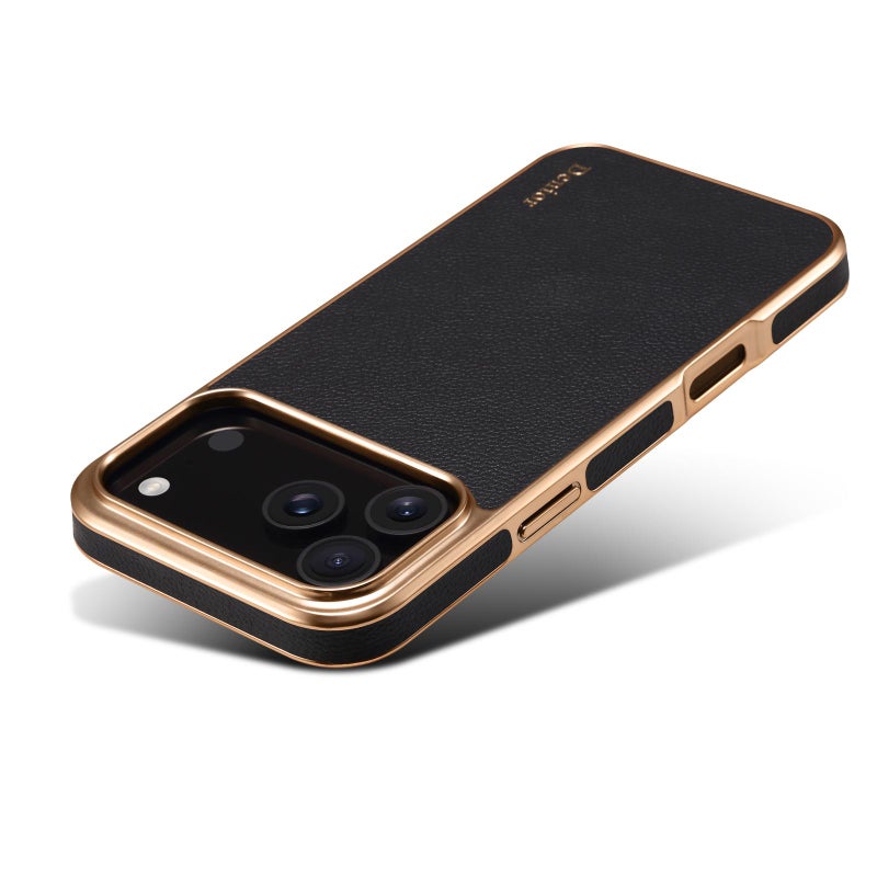 دينيور جراب هاتف من جلد البقر المطلي لهاتف iPhone 17 Pro Max (أسود) - Image 5
