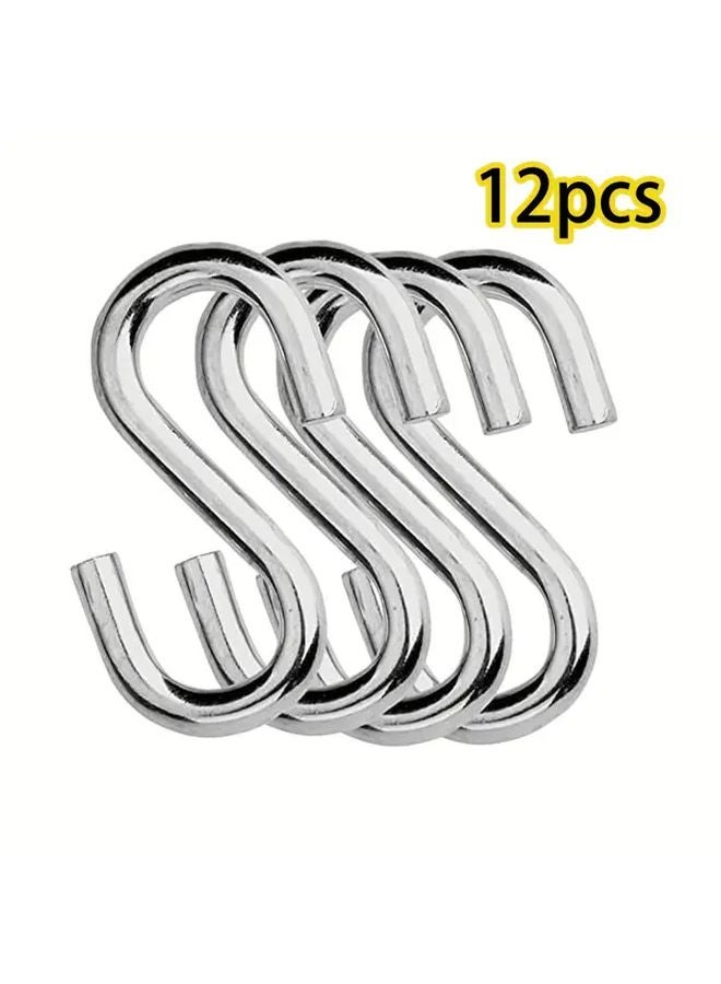 12pcs Heavy Duty S Hooks for Hanging Hammocks Swings Plants Durable Utility Hooks - Image 1