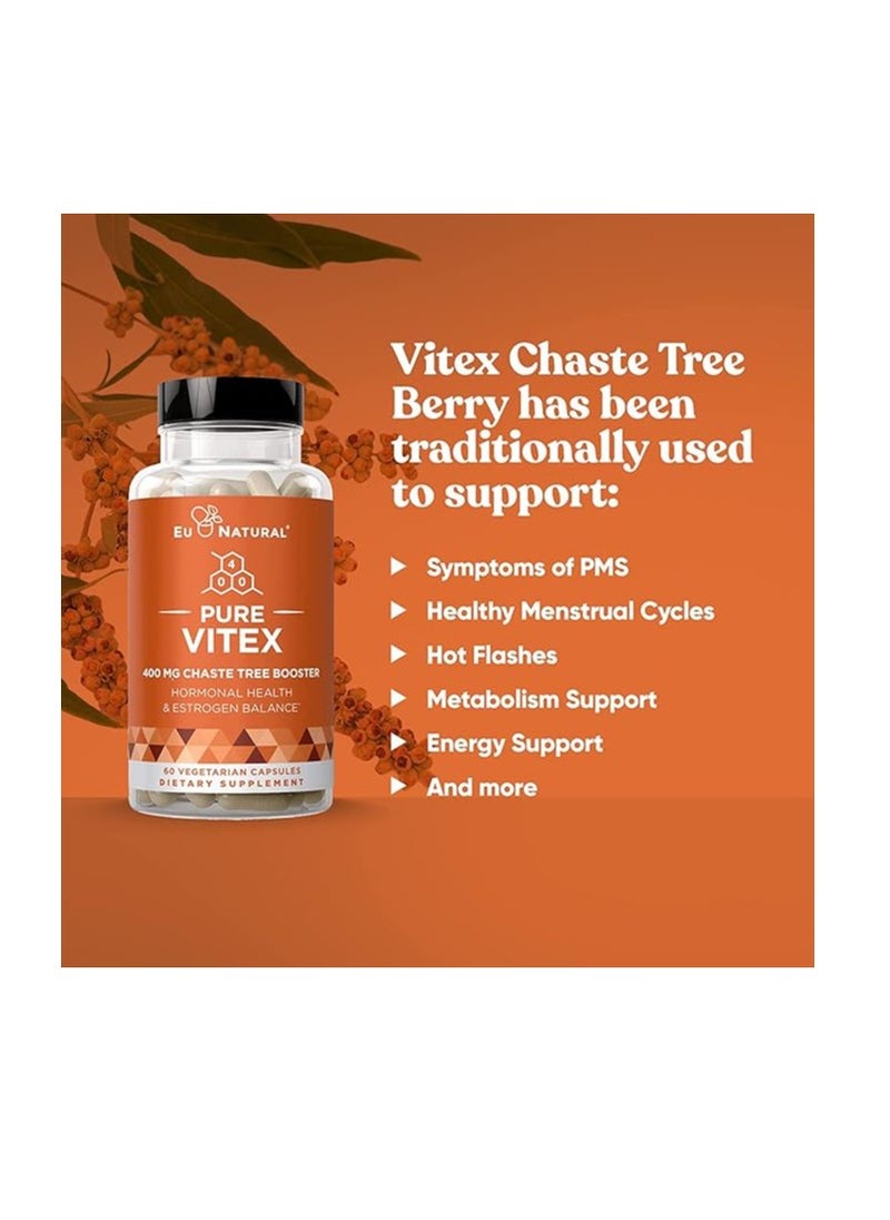 Eu Natural Vitex Pure Chasteberry 60 Vegetarian Soft Capsules  - Image 3
