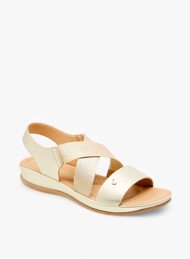 Le Confort Women Textured Cross Strap Sandals with Elasticated Backstrap  - Image 2